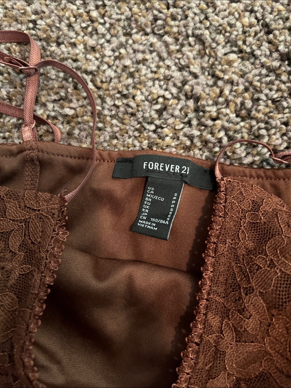 Forever 21 Brown Lace Bodycon Slip Dress - Picture 6 of 6